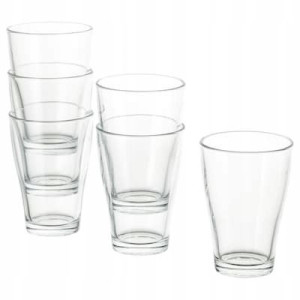 SZKLANKI 6 szt, grube szkło bezbar 300ml IKEA
