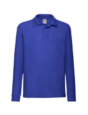 Fruit of the Loom Polo dziecięce z długim rękawem 128 cm niebieski