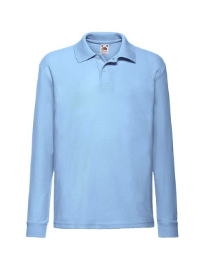 Fruit of the Loom Polo dziecięce z długim rękawem 140 cm błękitny