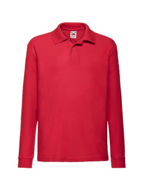 Fruit of the Loom Polo dziecięce z długim rękawem 140 cm czerwony