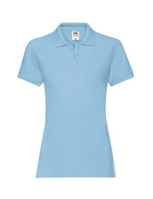 Fruit of the Loom Polo damskie Premium Lady-Fit L błękitny (YT)