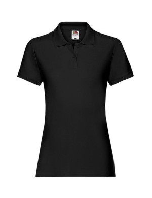 Fruit of the Loom Polo damskie Premium Lady-Fit XXL czarny (36)