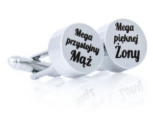 Spinki do mankietów - Mega przystojny Mąż, Mega pięknej Żony U271