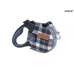 Amiplay Smycz Automatyczna Infini London Szara 5M - 15 kg Rozmiar M