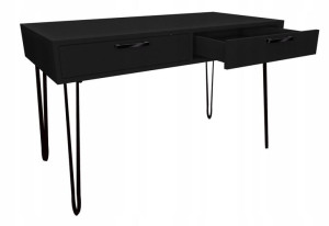 Biurko czarne, metalowe nogi 120x60cm loftowe