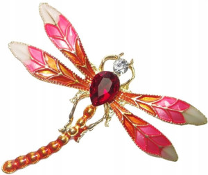 Broszka Ważka Retro Boho Z Cyrkoniami Owad Pin