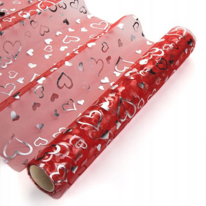 ORGANZA ORGANTYNA 36cm x 9m bieżnik - SERCA