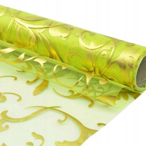 ORGANZA ORGANTYNA 36cm x 9m bieżnik - ZIELONY