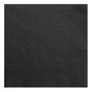 Serwetki 3 warstwowe 33x33cm DUŻE czarne - 20szt