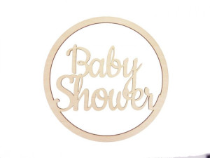 Drewniana obręcz Baby Shower