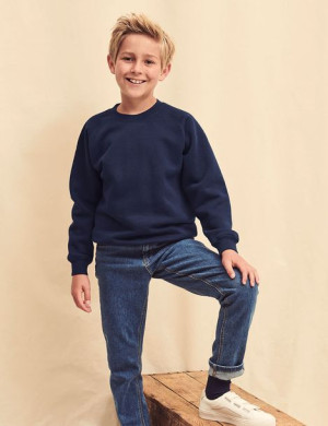 Fruit of the Loom Bluza dziecięca premium raglan 116 cm butelkowa zieleń