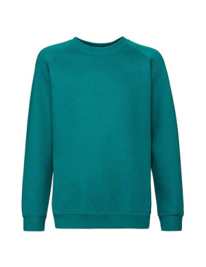 Fruit of the Loom Bluza dziecięca premium raglan 140 cm szmaragdowy