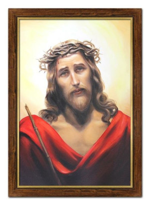 Obraz olejny ręcznie malowany 72x102cm Jezus Chrystus Maksymilian Antoni Pi