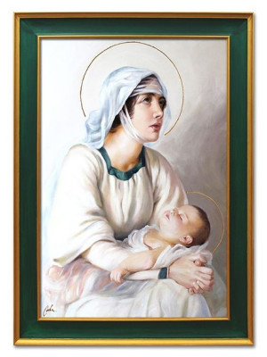 Obraz olejny ręcznie malowany 76x106 cm Matka Boska