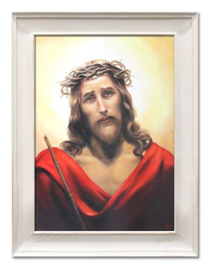 Obraz olejny ręcznie malowany 66x86 cm Jezus Chrystus Maksymilian Antoni Pi
