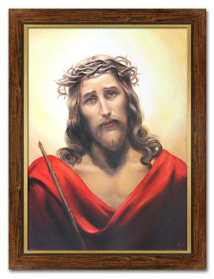 Obraz olejny ręcznie malowany 62x82 cm Jezus Chrystus Maksymilian Antoni Pi
