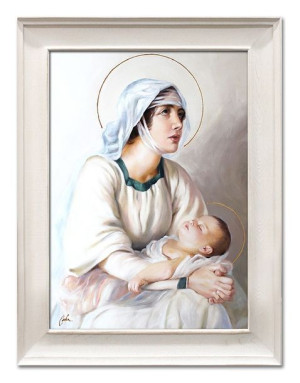 Obraz olejny ręcznie malowany 66x86 cm Matka Boska