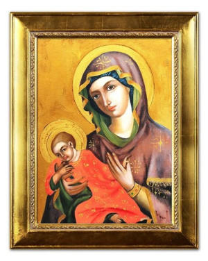 Obraz olejny ręcznie malowany 37x47cm Jezus Chrystus