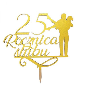 Topper na tort Rocznica ślubu dowolna liczba