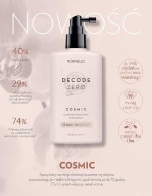 Montibello Decode Zero Cosmic spray, Spray przeciw puszeniu się włosów