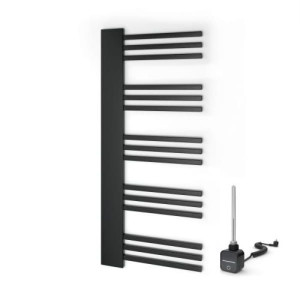 Grzejnik łazienkowy elektryczny Warmtec Mastil 50 x 120 antracyt/czarny  +