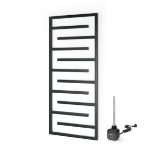 Grzejnik łazienkowy elektryczny Warmtec Contorno 60 x 138 czarny/antracyt