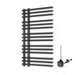 Grzejnik łazienkowy elektryczny Warmtec Brillo 50 x 90 czarny/antracyt + g