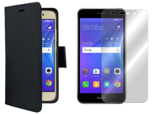 Huawei Y3 2018 Kabura Etui Case Pokrowiec + Szkło
