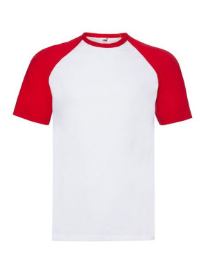 Fruit of the Loom Koszulka męska Baseball XXL biały/czerwony (WM)