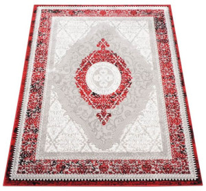Dywan Ekskluzywny Angora 01 szary / czerwony