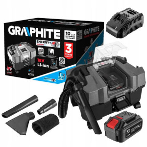 Graphite Odkurzacz Warsztatowy Energy+ 18v 10l 4ah