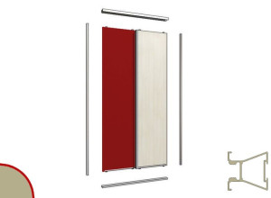 Ramowy zestaw okuć do drzwi przesuwnych GTV Arco 10mm 1,0m/2D SZAMPAN