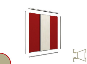 Ramowy zestaw okuć do drzwi przesuwnych GTV Arco 10mm 2,0m/3D SZAMPAN