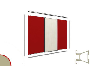 Ramowy zestaw okuć do drzwi przesuwnych GTV Arco 10mm 3,0m/3D SZAMPAN