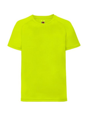 Fruit of the Loom Koszulka dziecięca sportowa Performance 128 cm jasnożółty