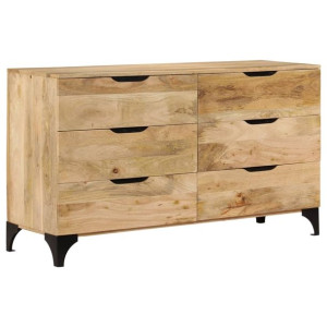 Szafka z szufladami, lite drewno mango, 140 x 46 x 77 cm