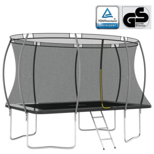 Trampolina z akcesoriami, prostokątna, 335x244x90 cm, 150 kg