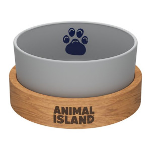 Animal Island Szklana Miska Dla Psa Rozmiar S 900 ml Szara