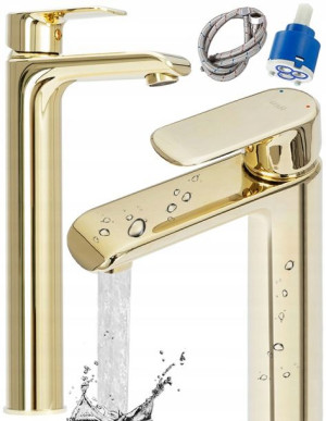 Bateria Umywalkowa Wysoka Złota Bloom Gold Rea