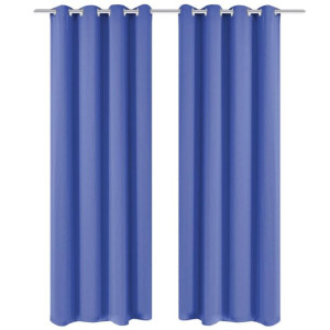 Zasłony zaciemniające z kółkami, 2 szt., 135x245 cm, niebieskie