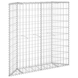 Podniesiona rabata gabionowa, trapezowa, stal, 100x20x100 cm