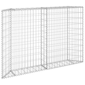 Podniesiona rabata gabionowa, trapezowa, stal, 150x20x100 cm