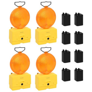 Lampy sygnalizacyjne, 4 szt., z bateriami, 18x8x37 cm