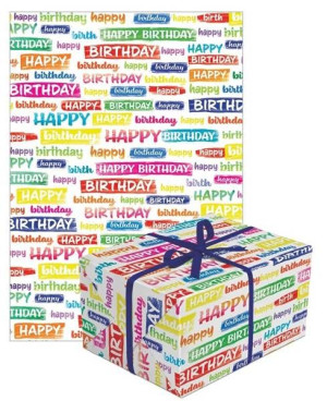 Papier Prezentowy Happy Birthday Prezent Urodziny