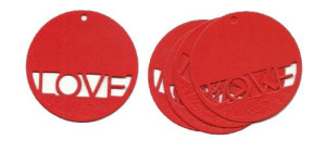 Bilecik etykieta zawieszka tag LOVE 53 mm 6 szt.
