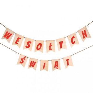 Dekoracja Świąteczna Girlanda Wesołych Świąt