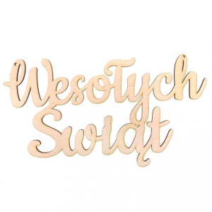 Drewniany Napis Wesołych Świąt