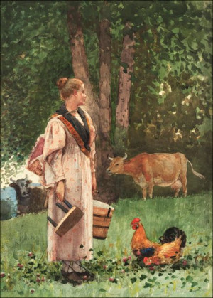 The Milk Maid, Winslow Homer - plakat 30x40 cm
