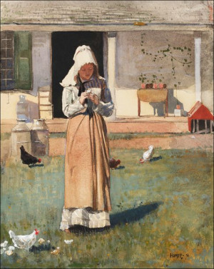 A Sick Chicken, Winslow Homer - plakat 59,4x42 cm