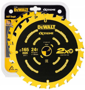 DeWALT DT10624 TARCZA DO DREWNA piła 165mm 24zębów